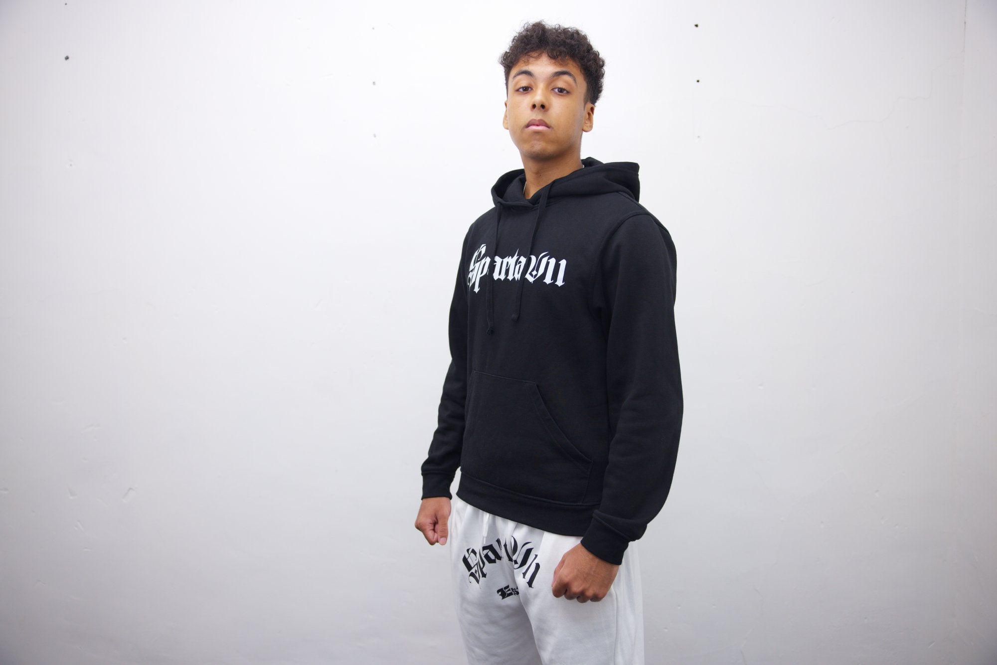 Hoodie - Black/White Print