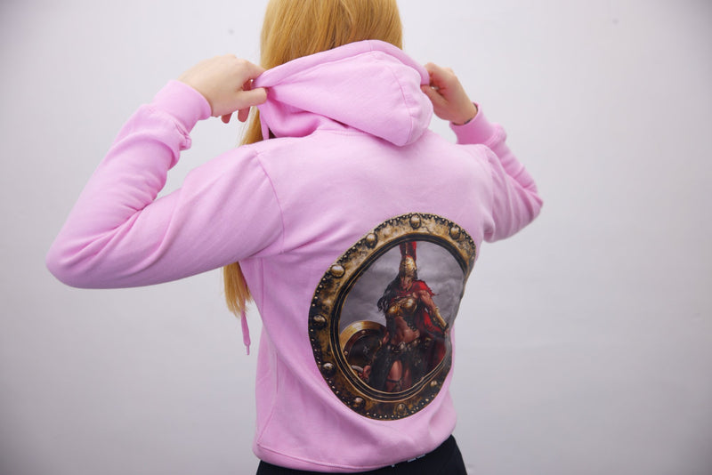 Hoodie - Pink/White Print - SpartaV11