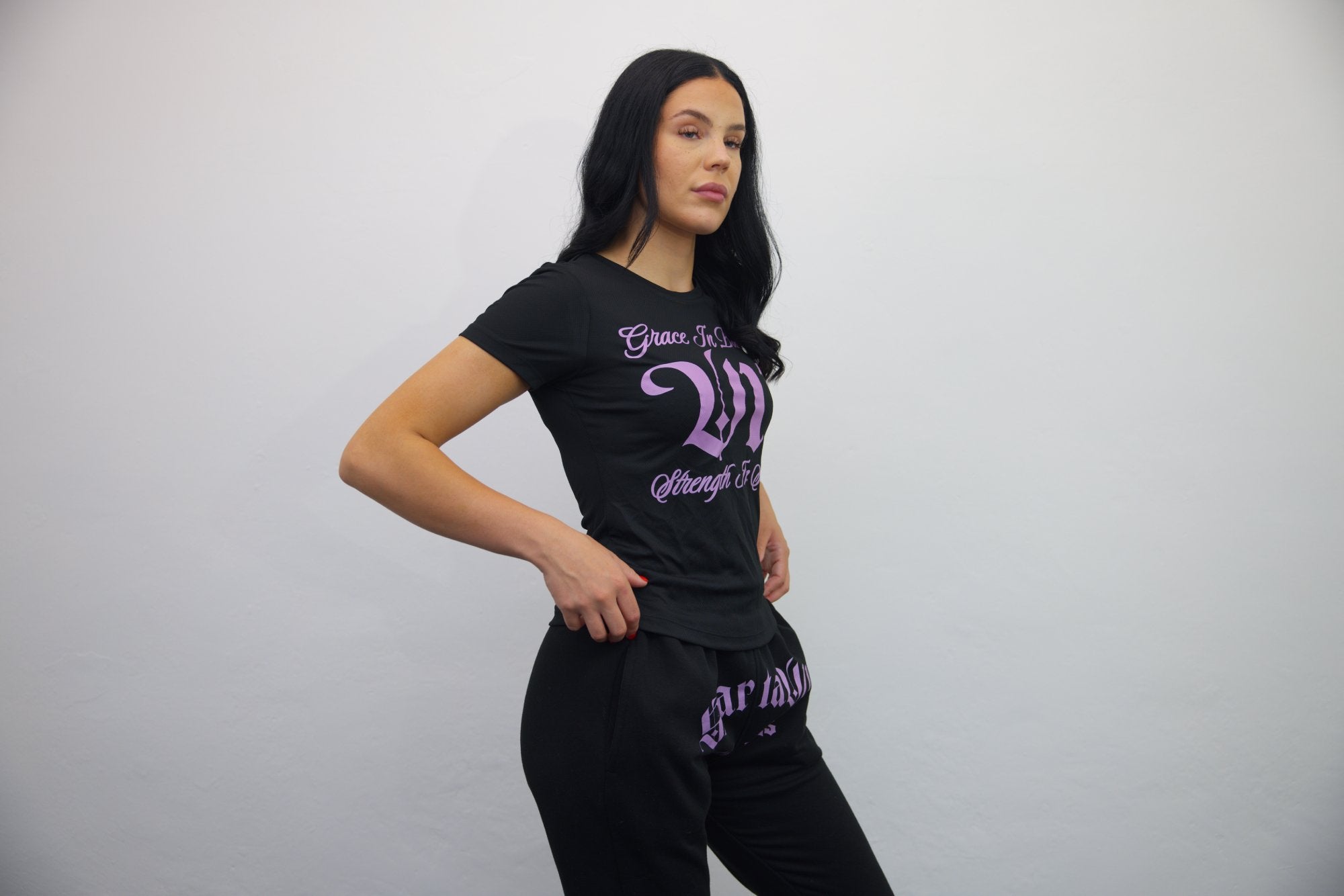 Joggers - Black/Light Pink Print - SpartaV11