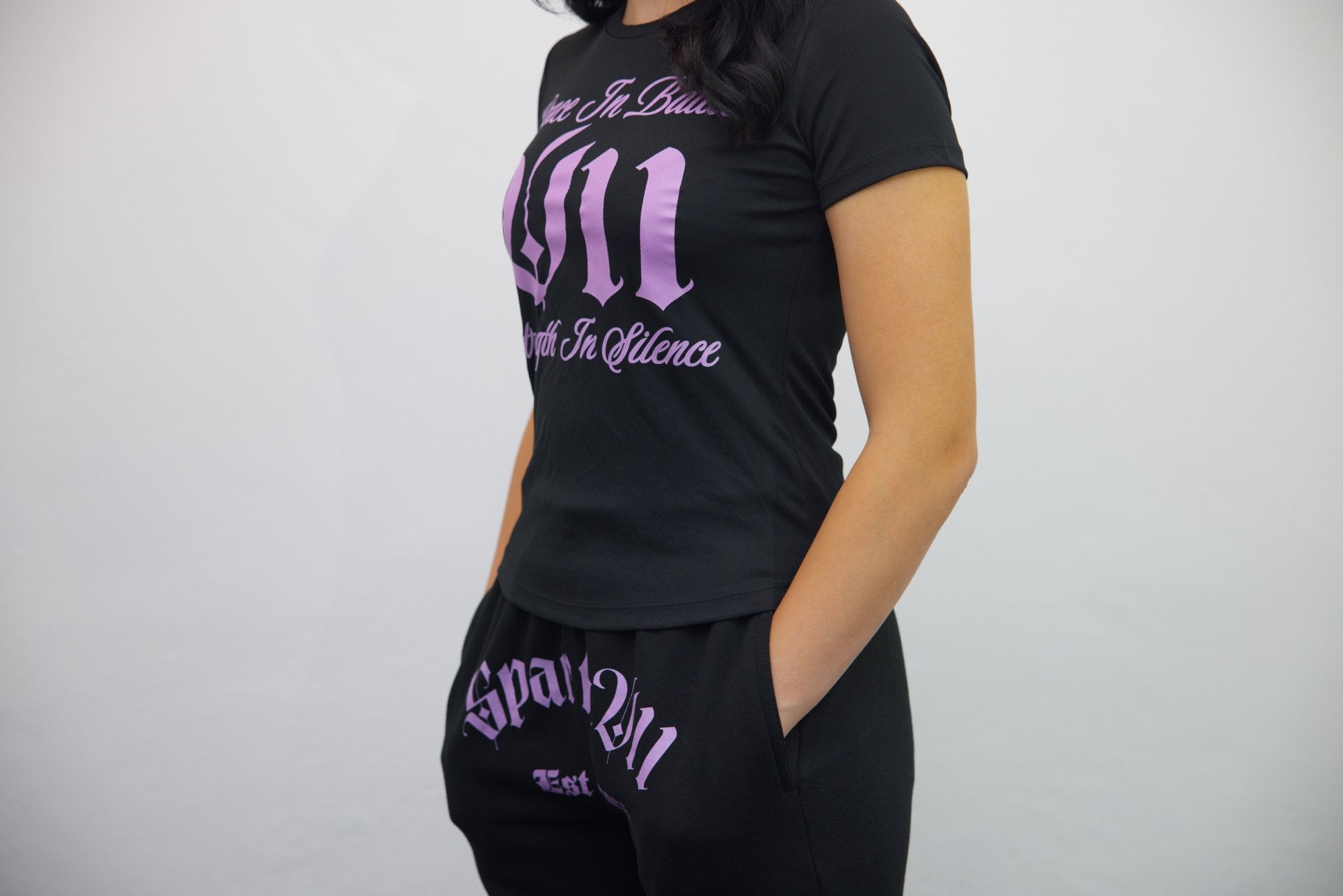 Joggers - Black/Light Pink Print - SpartaV11