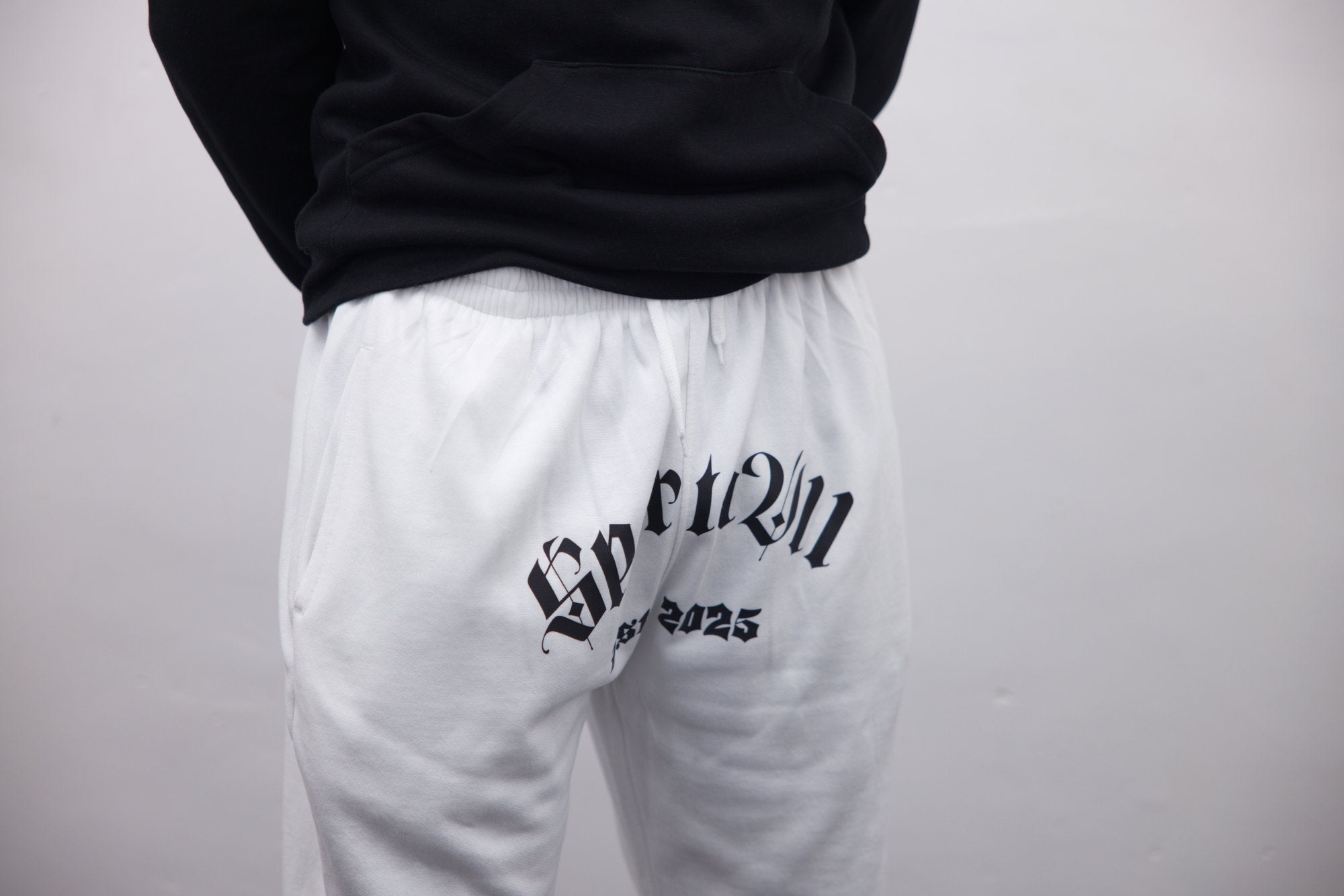 Joggers - White/Black Cross Print - SpartaV11
