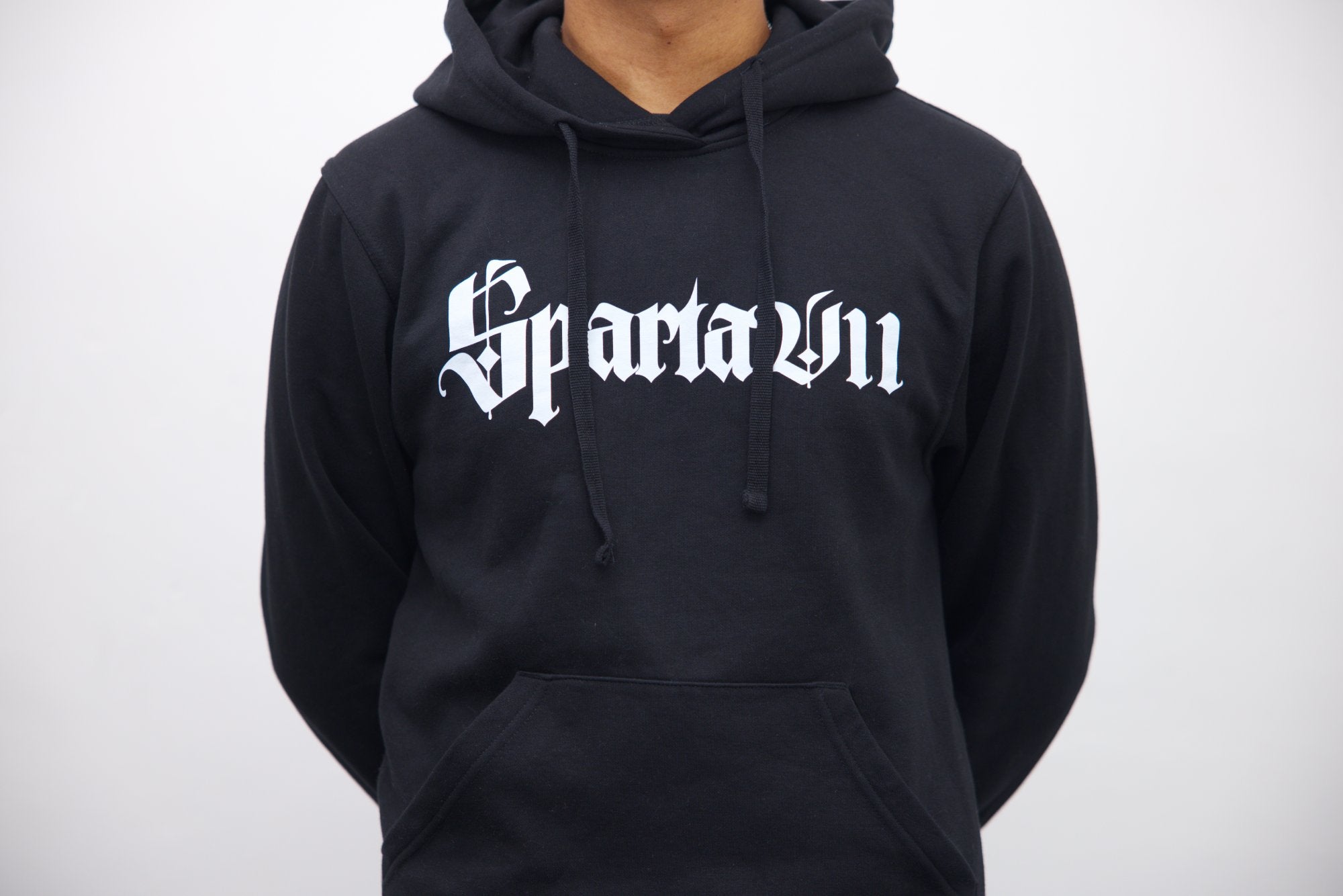 Hoodie - Black/White Print - SpartaV11