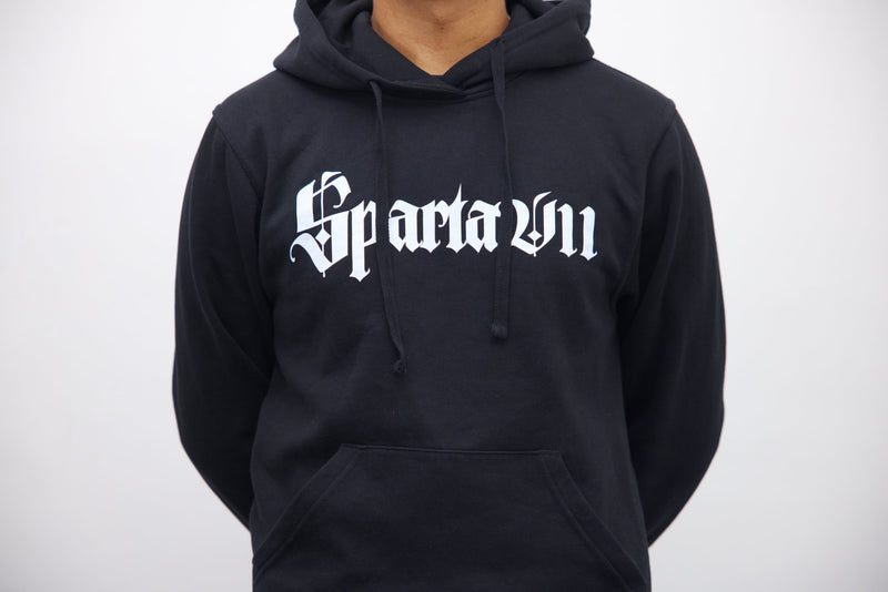 Hoodie - Black/White Print - SpartaV11