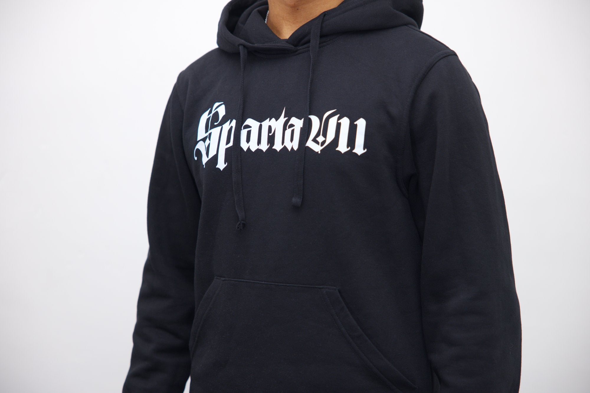 Hoodie - Black/White Print - SpartaV11
