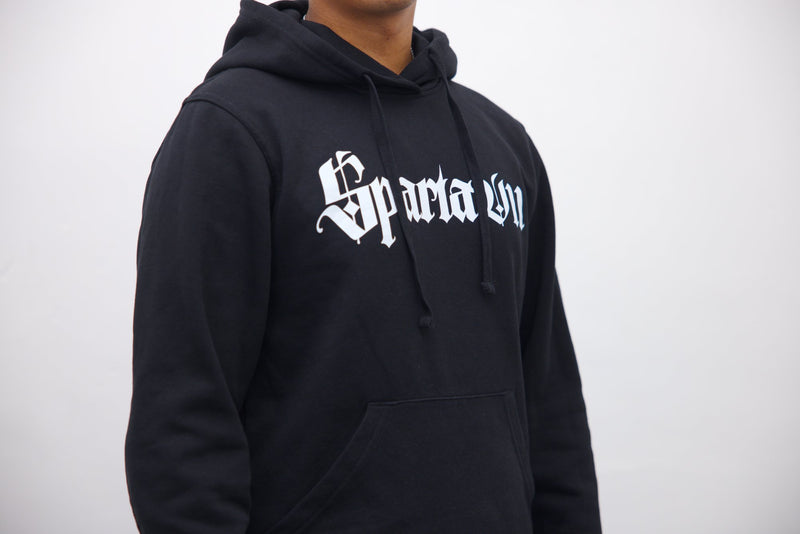 Hoodie - Black/White Print - SpartaV11