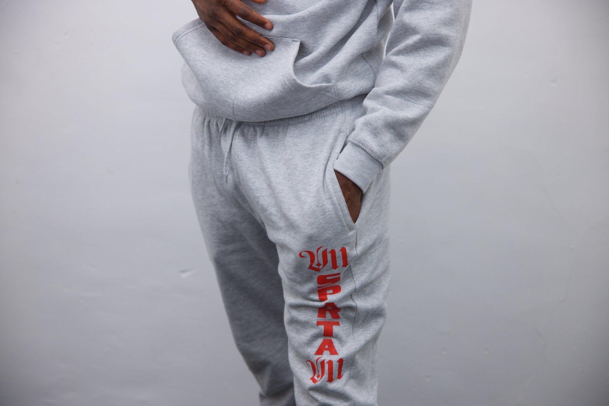 Joggers - Grey/Red Print - SpartaV11