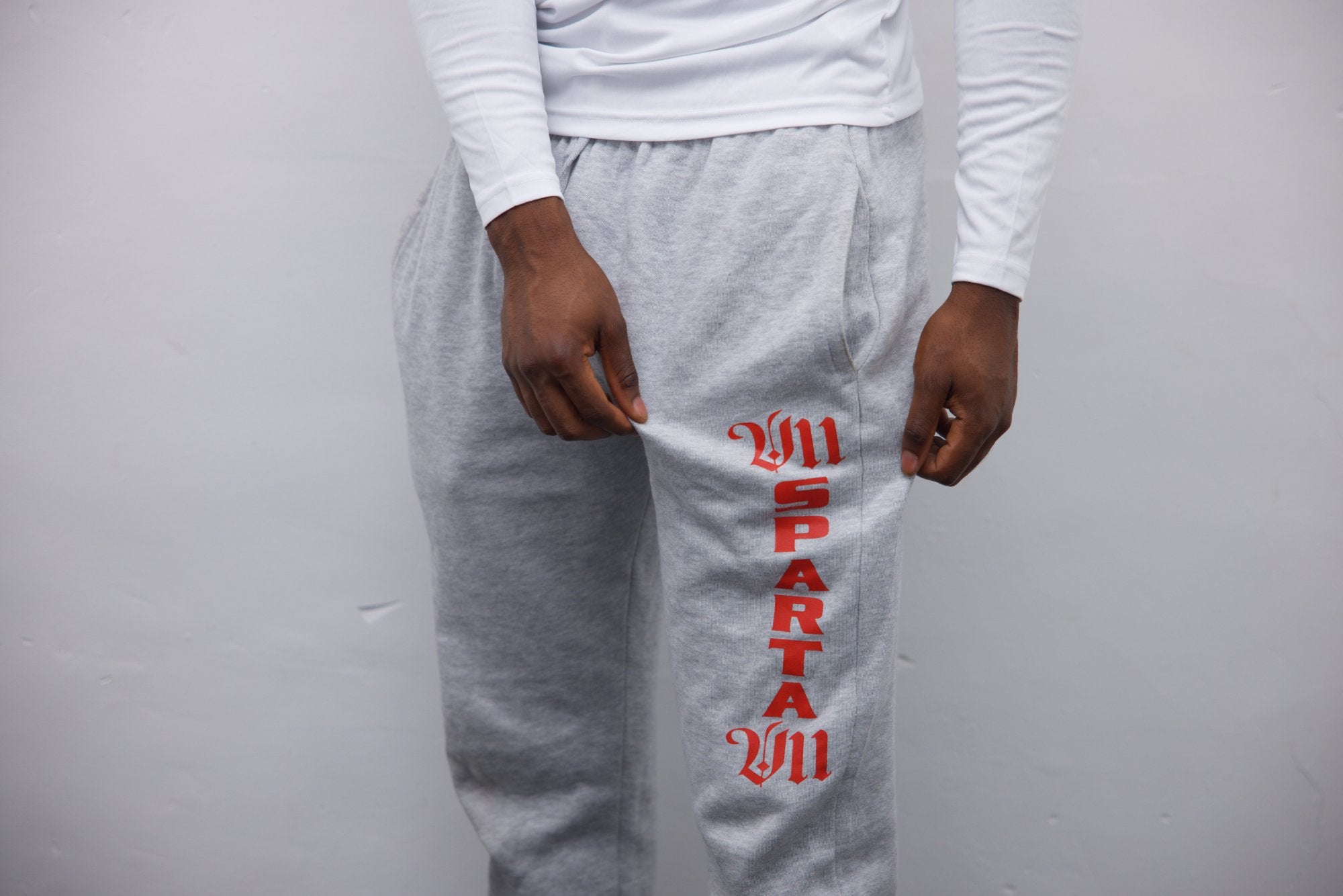 Joggers - Grey/Red Print - SpartaV11