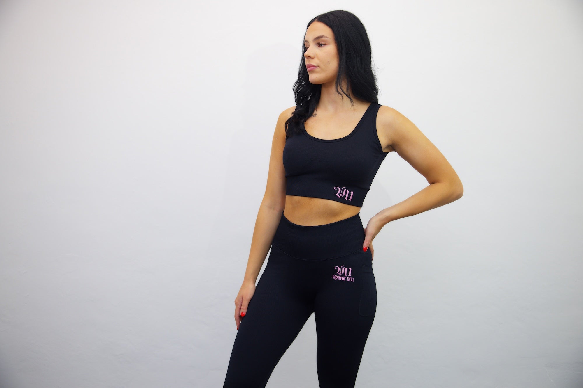 Sparta V11 - Longline Tank Sports Bra - Black