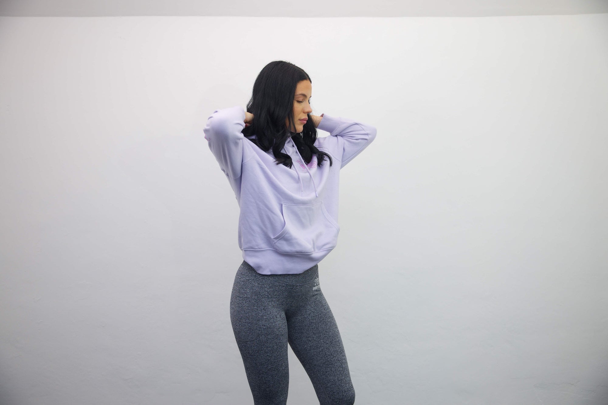 Hoodie - Light Purple/Light Pink Print