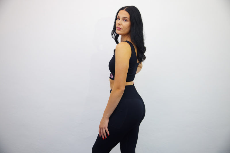 Wrap High Waisted Leggings - Embroidered Logo - SpartaV11