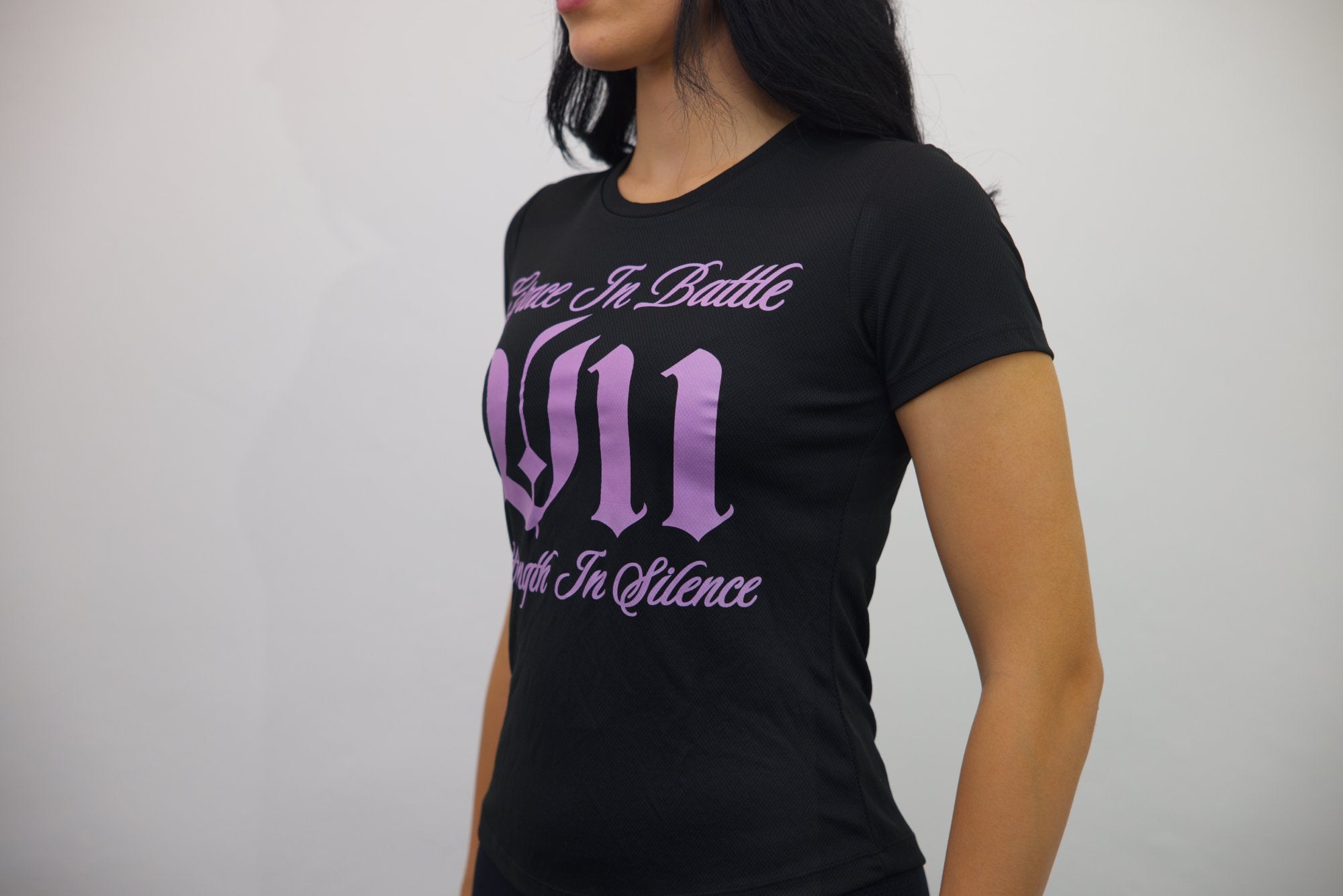 Black Tee-Shirt V11 Strength in Silence + Black Joggers Light Pink Sparta Print Set - SpartaV11