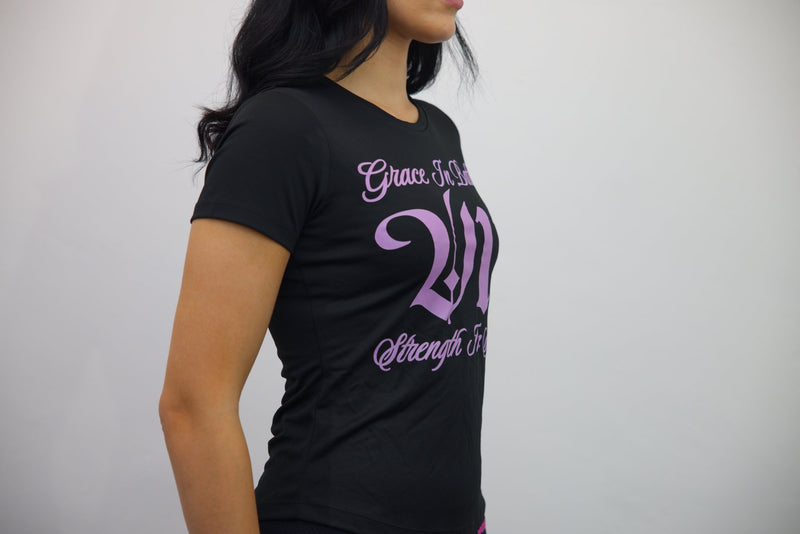 Black Tee-Shirt V11 Strength in Silence + Black Joggers Light Pink Sparta Print Set - SpartaV11