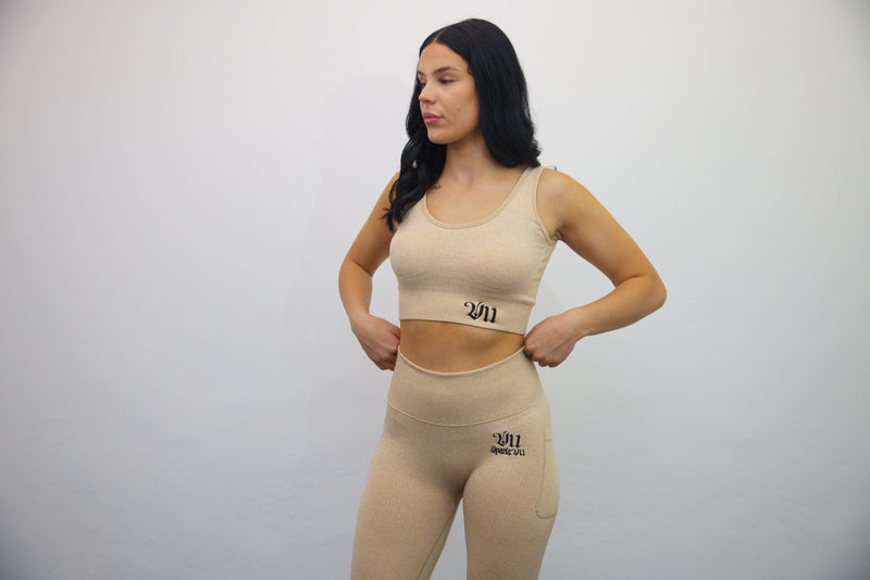 Wrap High Waisted Legging - Beige - SpartaV11